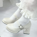 Wanxiang Cycle - Elegant Lolita Heels with Embossed Rose - image 13
