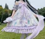 Coral Jellyfish - Sweet Lolita High-waist JSK Dress, Jellyfish & Coral Print and Accessories - image 9