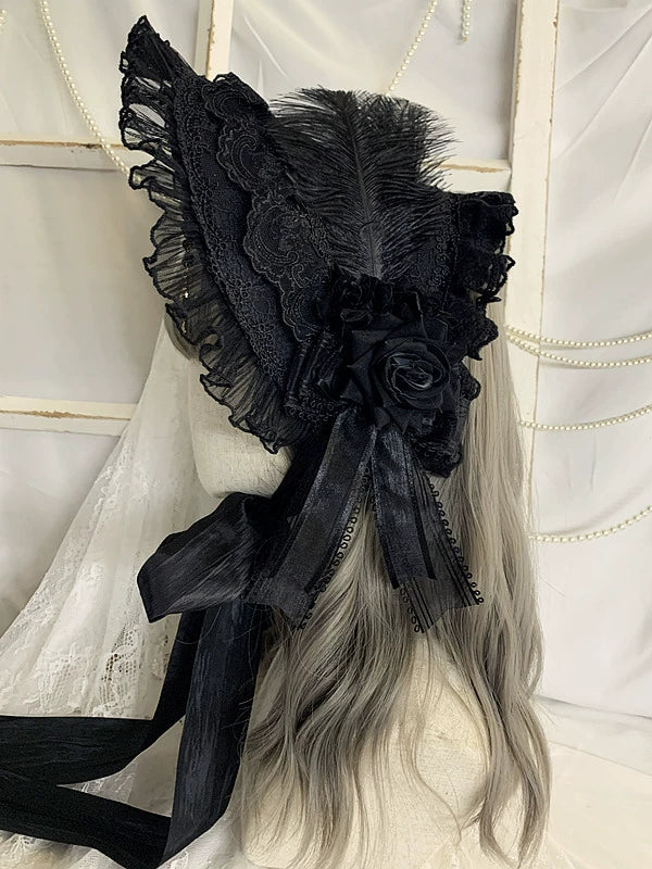 Gothic Lolita Bonnet and Detachable Veil BNT Headdress - image 4