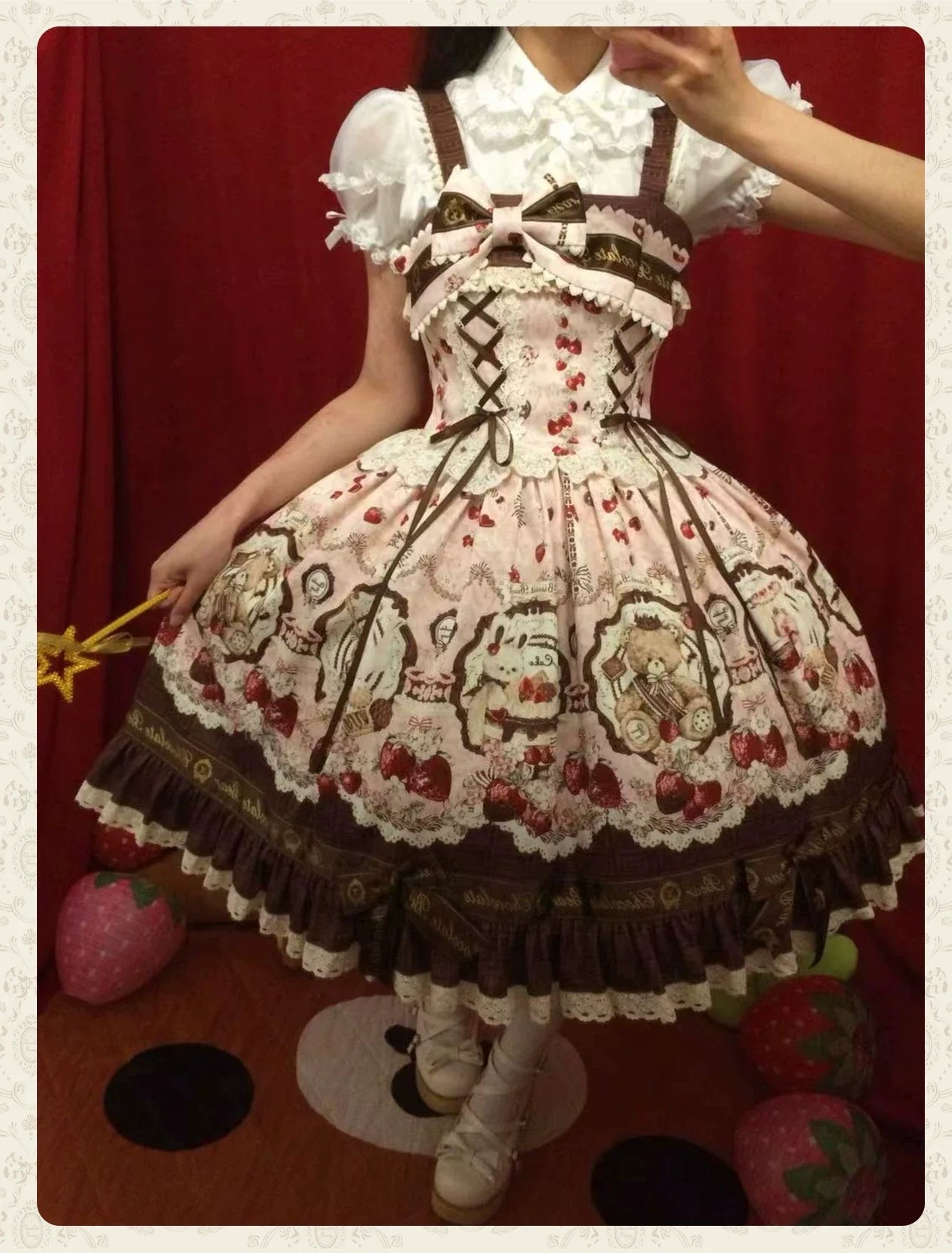 Cookie Treasure Box - Sweet Lolita Dessert Printed JSK Dress with Ribbon Bows - image 16