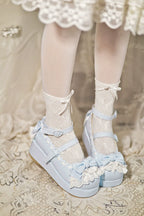Milky Puff - Sweet Lolita Heels Shoes, Round Toe With Petite Wedge - image 17