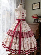 Skyfaring Strawberry - Printed Classic Lolita JSK Dress, Tired Hem - image 2