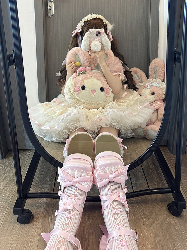 Sakura Oath - Sweet Lolita Chunky Heel, 3D Floral Decoration - image 10