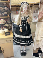 First Generation Doll - Black Old School Lolita Halter JSK Dress with Lace and Accessories - image 8