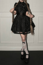 Ghost Orchid - Gothic Lolita OP Dress, Embroidered Cross - image 20