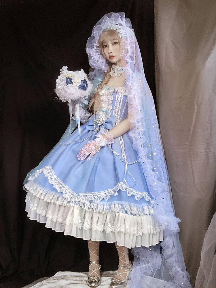 Fate Quartet Gothic Bridal Lolita JSK Dress - image 29