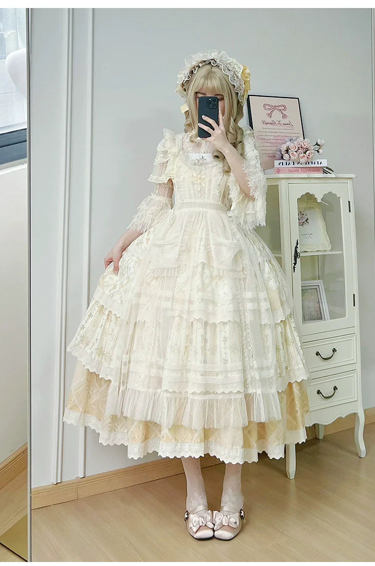 Letter and Poetry Sunflower Matters - Country Lolita JSK Embroidered Printed Lolita Dress and Accessories - image 9