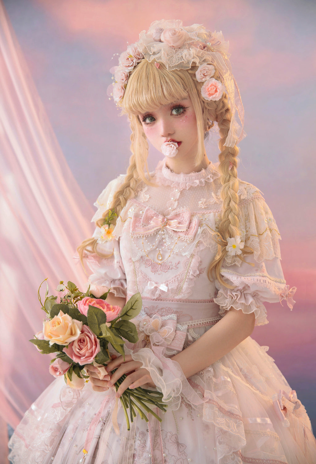 Sunset Realm Lolita Bride Gorgeous OP FS - image 15