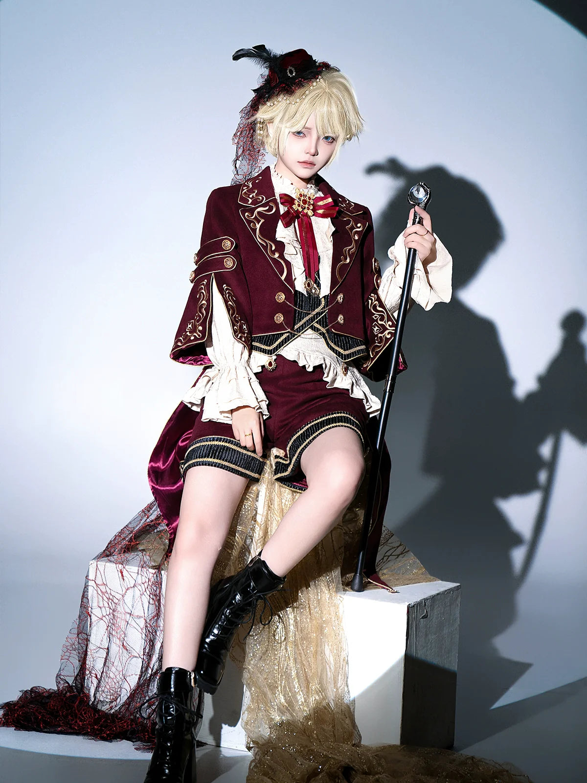 Heir - Military Ouji Lolita Blouse, Coat & Shorts Set - image 9