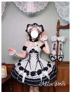 Old School Lolita Halter Neck OP Dress, Polka Dot Accent - image 6