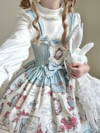 Rabbit Collection Box - Bunny Print Kawaii Lolita JSK Dress, 3 Colors - image 34