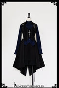 Black and Blue Ouji Lolita Swallowtail Vest - image 1