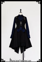 Black and Blue Ouji Lolita Swallowtail Vest - image 1