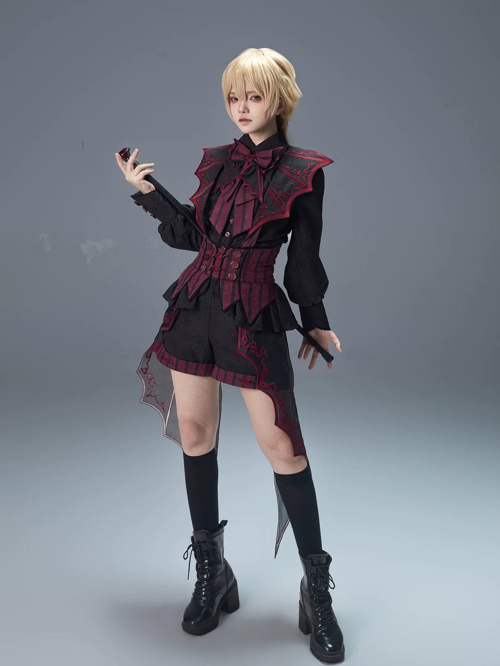 Devils Convention Gothic Ouji Blouse and Suspender Shorts Set - image 4