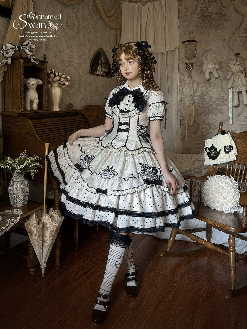 Unnamed Swan Classic Lolita OP Dress Set - image 9