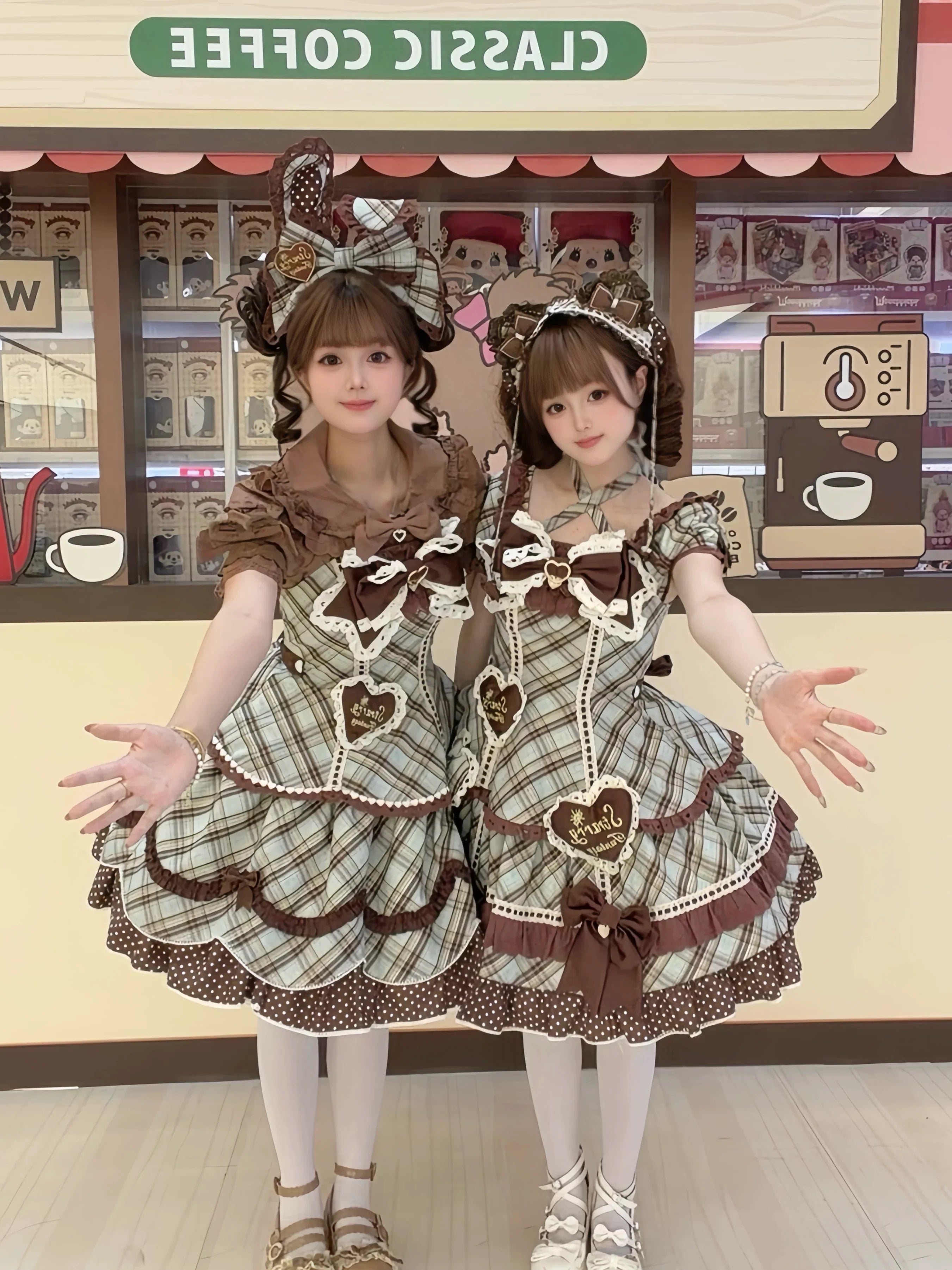 Plus Size Old-School Lolita Plaid JSK and OP Dress and Accessories - image 8