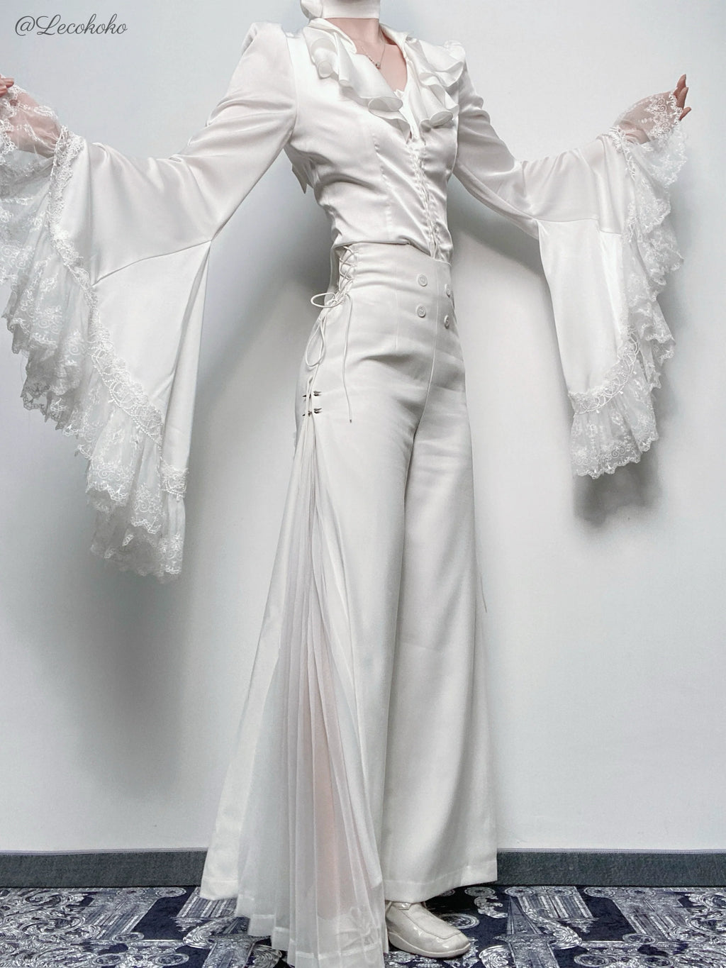 Butterfly Shadow - Gothic Lolita Ruffled Tailcoat Blouse - image 10