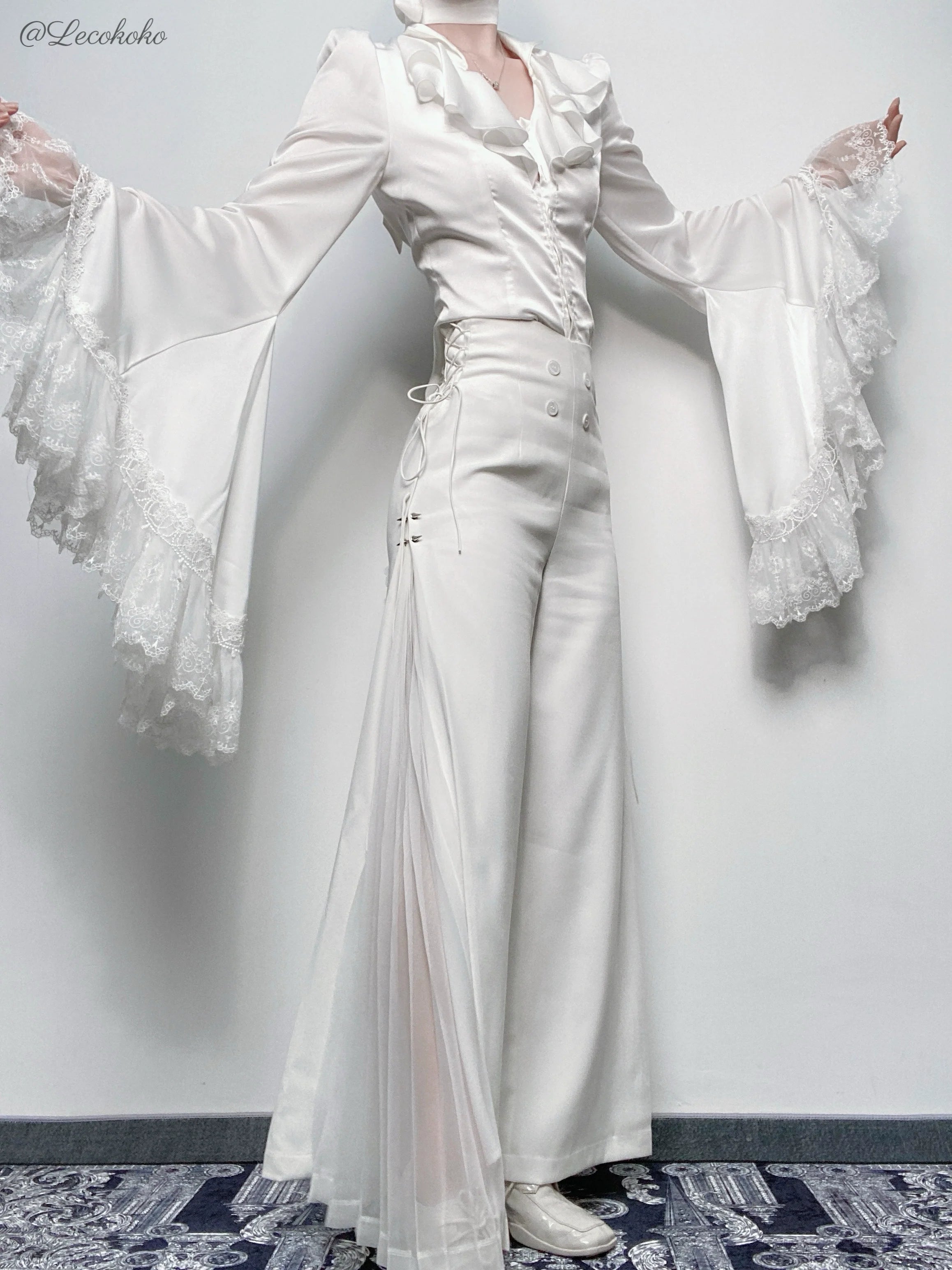 Butterfly Shadow - Gothic Lolita Ruffled Tailcoat Blouse - image 10