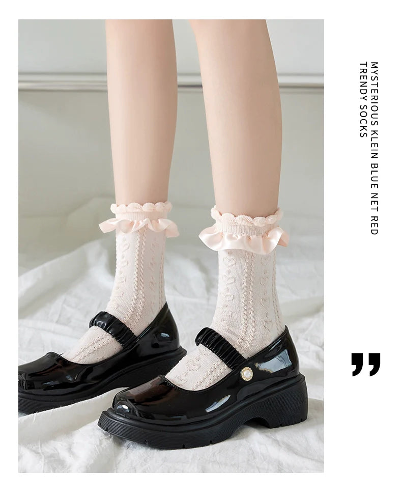 Sweet Lolita Socks Women's Multicolor JK Mid-Calf Socks - image 1