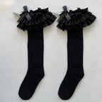 Cotton Lolita Bow Socks with Layered Lace Trim - image 19