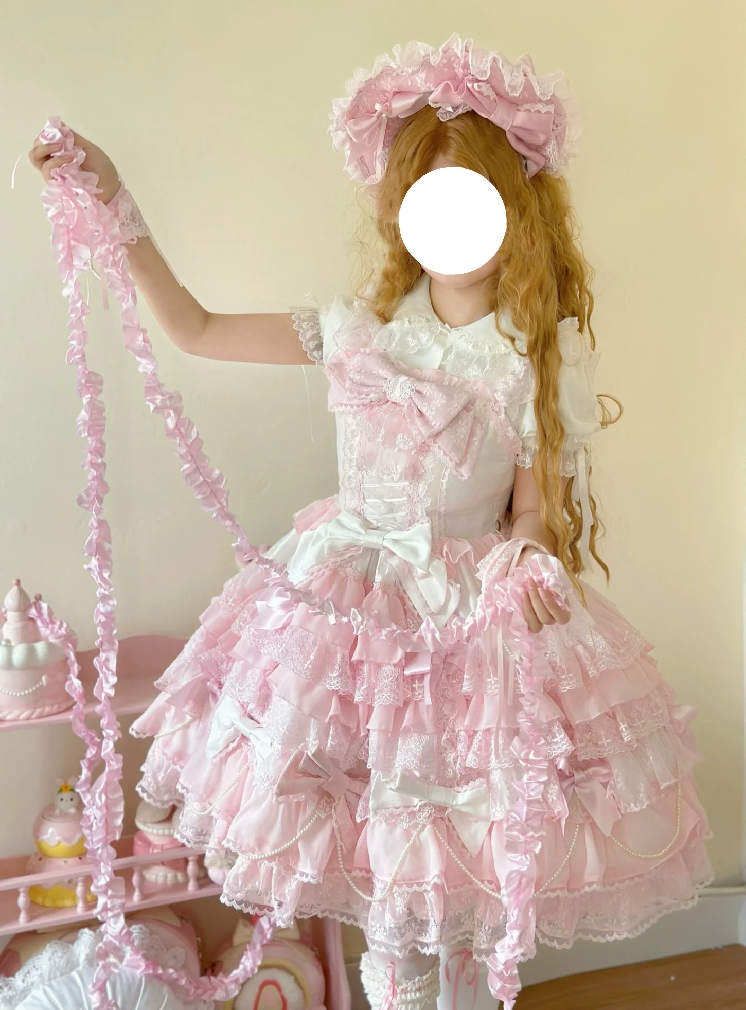 Love Descends - Wedding Lolita JSK Dress, White Blouse and Accessories - image 8