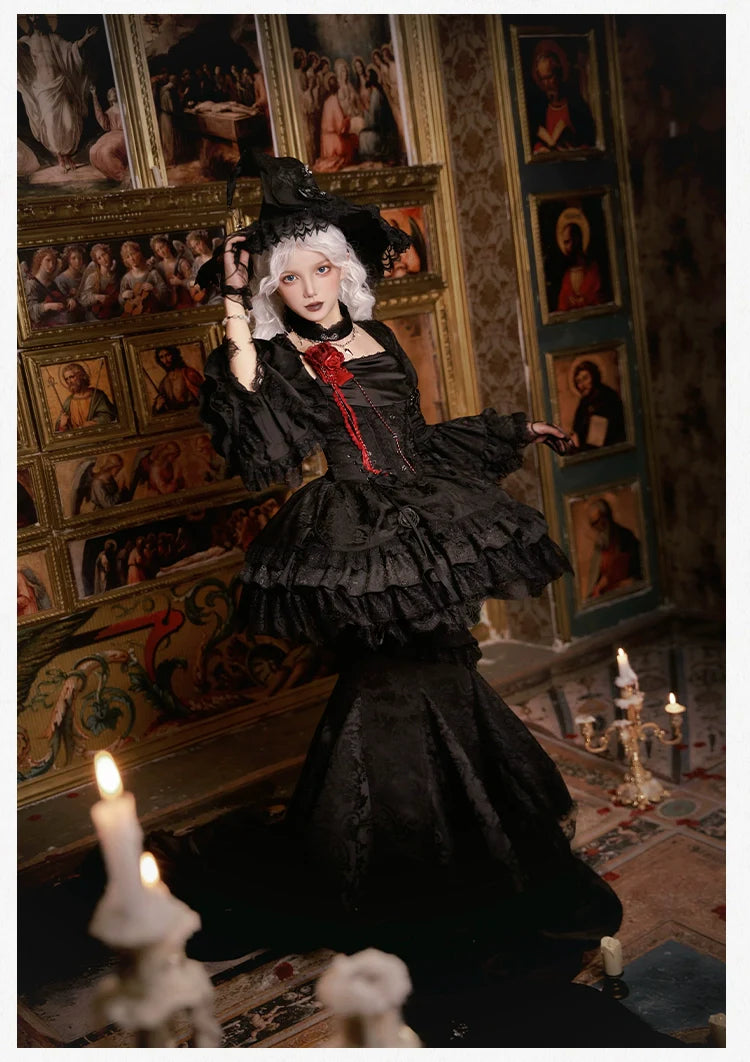Twilight Witch-Inspired Black Gothic Lolita Skirt Set - image 19