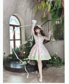 Rose Spring Romance Pink Green Floral Classic Lolita JSK Dress - image 3