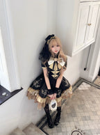 Glitter Oath - Military Lolita OP Dress with Detachable Split Tail Cloak - image 13