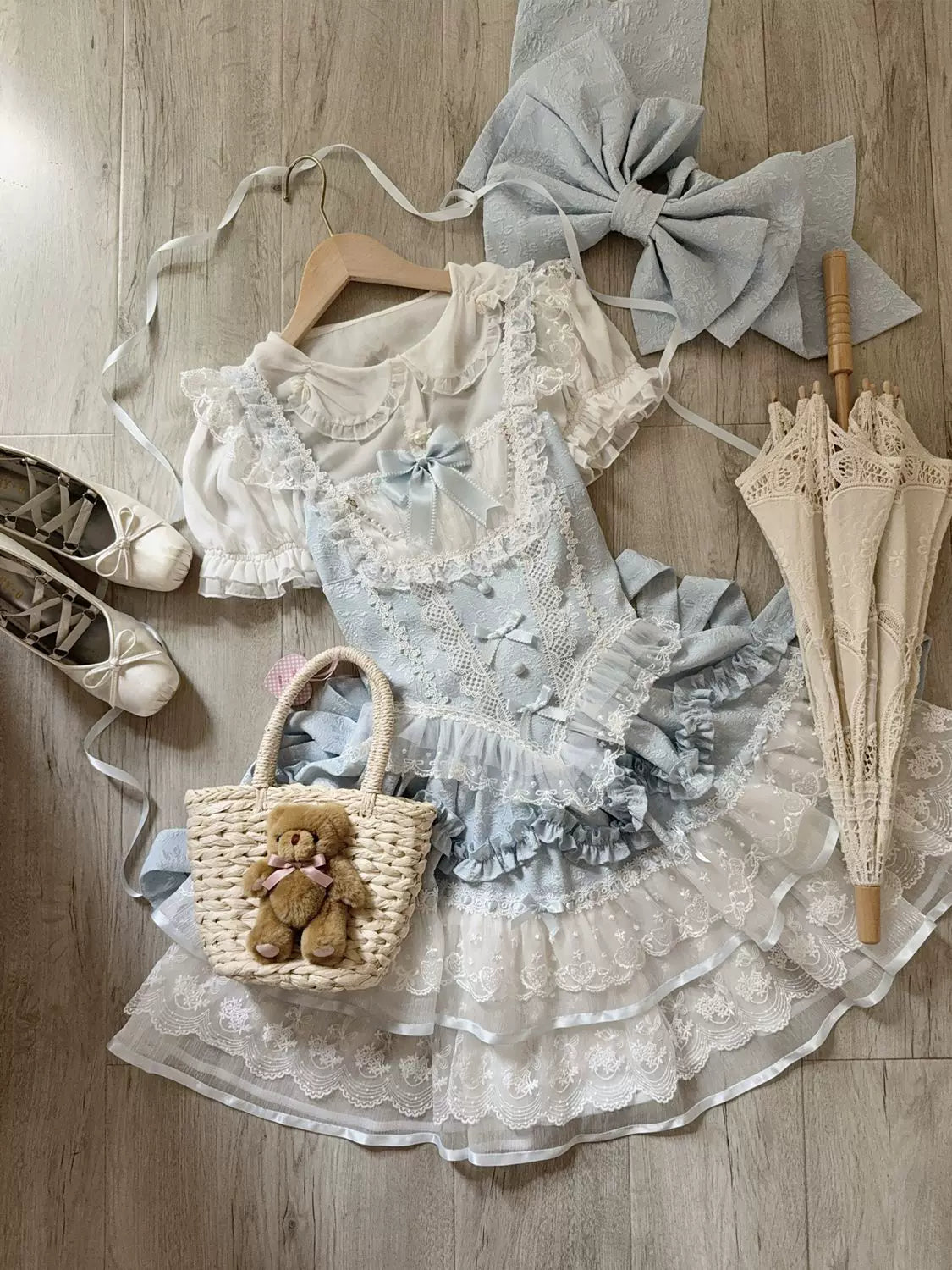 Ballet Dream - Sweet Lolita JSK Dress, Petal-like Layered Skirt - image 16