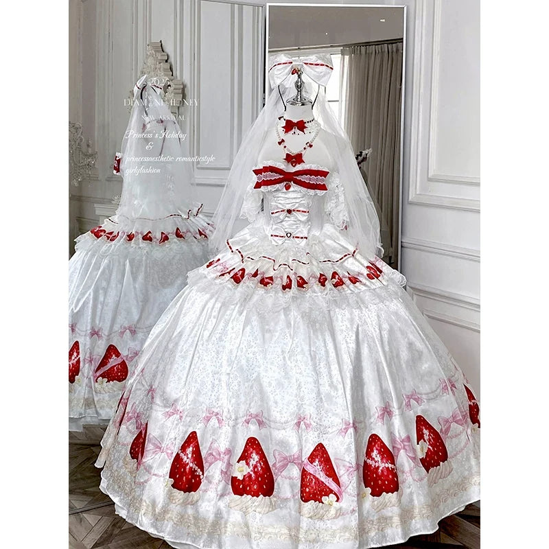 True Love Strawberry Princess White Sweet Lolita Ceremonial Dress - image 6