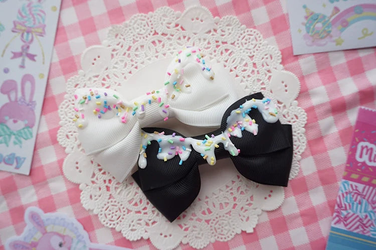 Handmade Sweet Lolita Cream Cake Bow Hair Clip - image 8