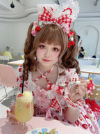 Cheese Cat - Sweet and Playful Strawberry Gingham Lace Cuffs - image 12