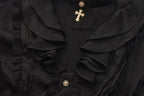 Eternal Rabbit Invitation - Ouji Lolita Ruffle V-Neck Blouse - image 11