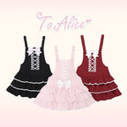 Old School Lolita Salopette Suit Tiered Dress - image 2