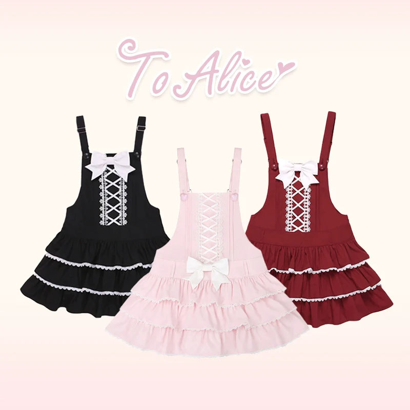 Old School Lolita Salopette Suit Tiered Dress - image 2