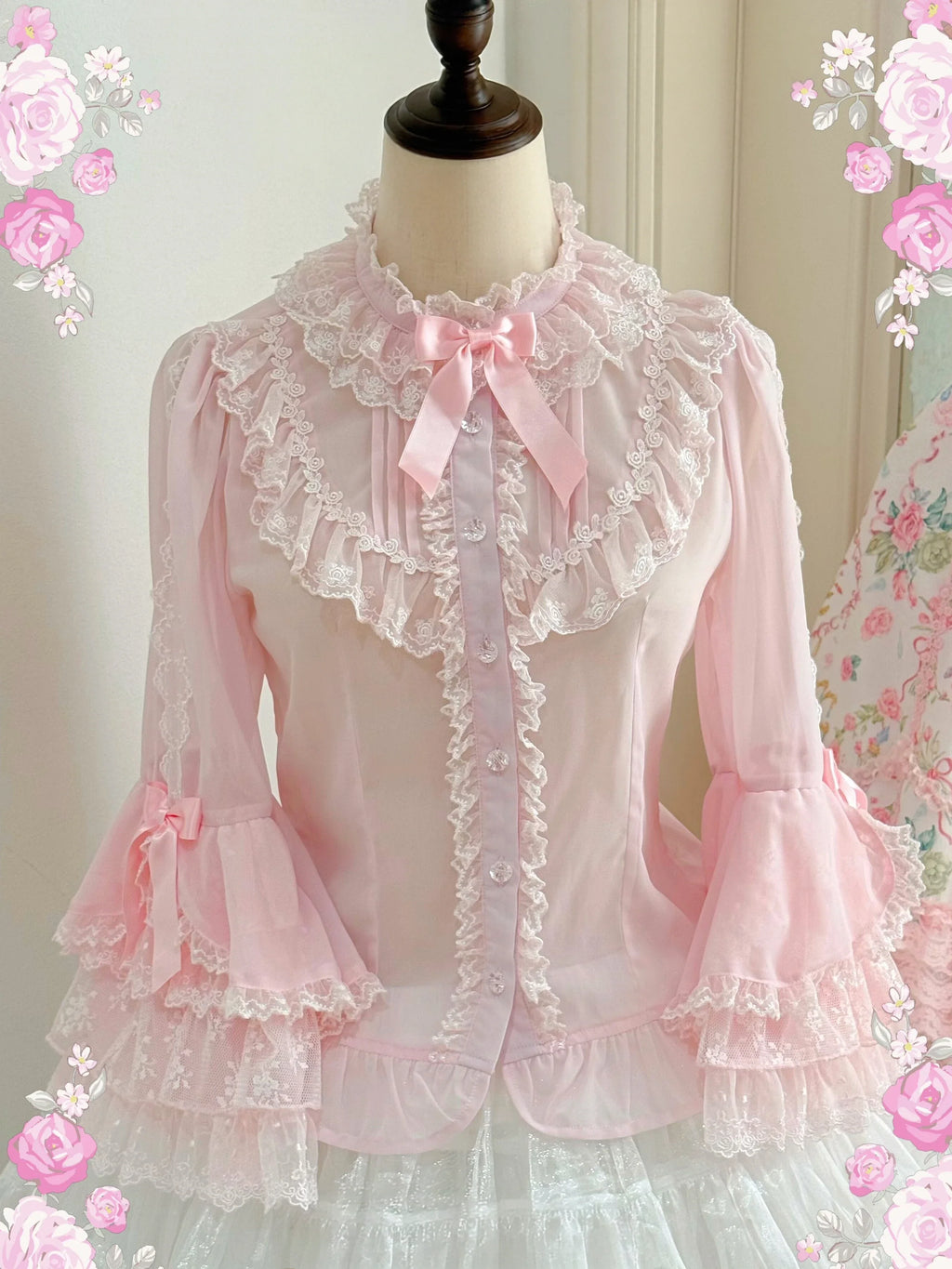 2026 Summer Rose Lattice Tiered Sweet Lolita JSK Dress with Bow Headpiece and Accessories - image 19