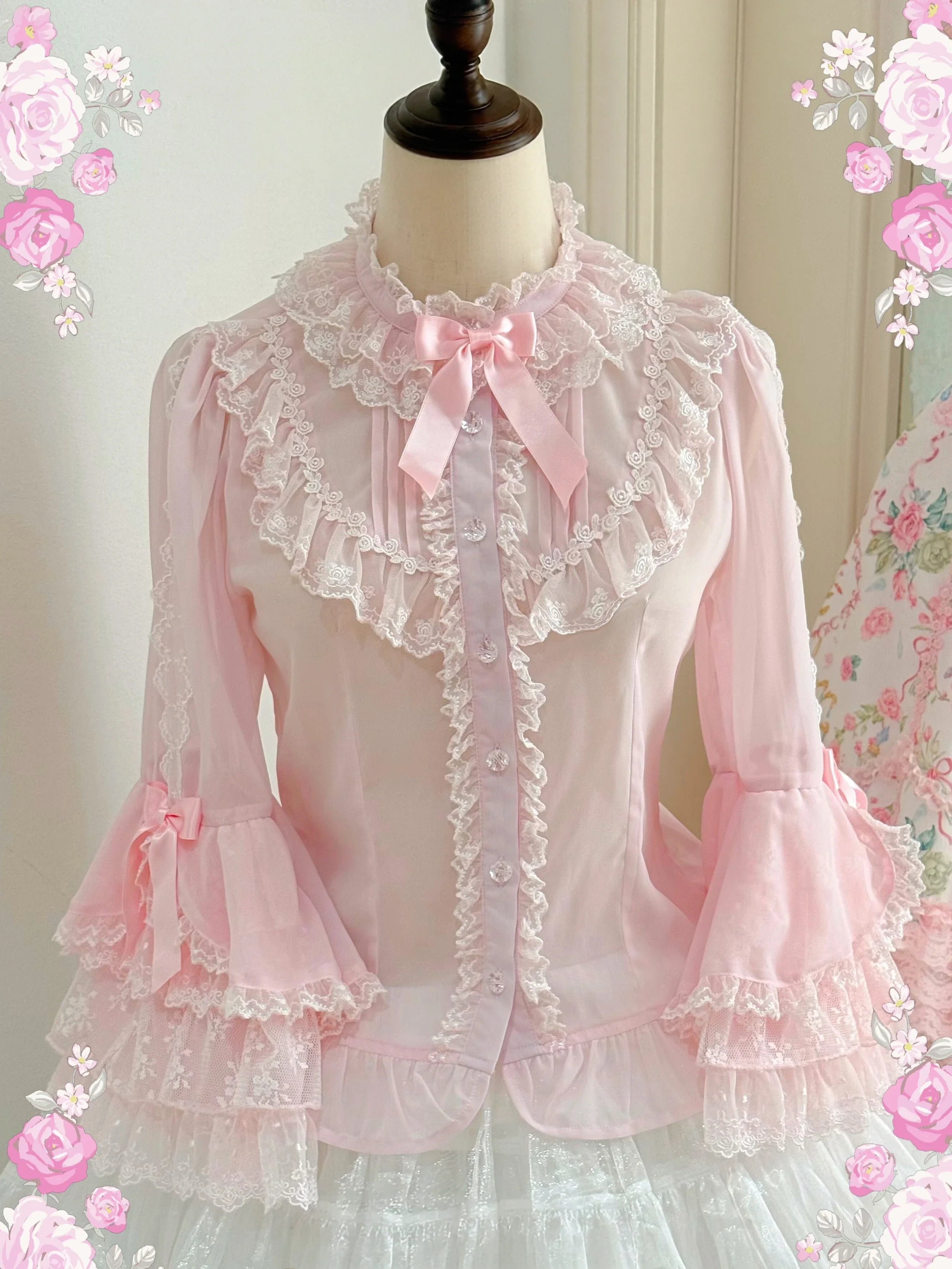 2026 Summer Rose Lattice Tiered Sweet Lolita JSK Dress with Bow Headpiece and Accessories - image 19