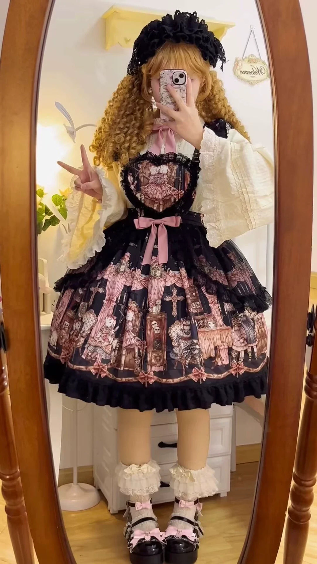 Missing Lamb Case - Gothic Lolita Dress Set with Sheep Prints - image 29