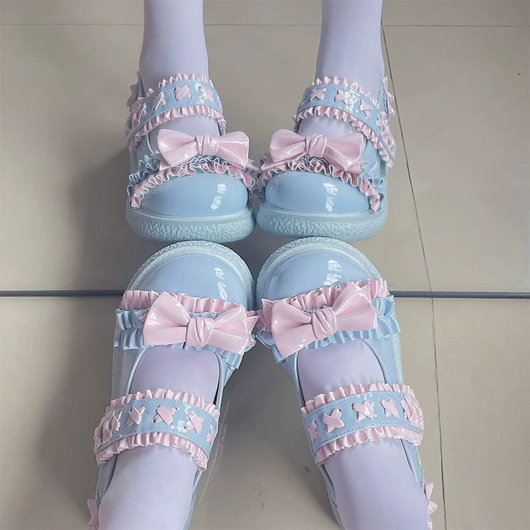 Cute Bow Candy-Colored Lolita Flat Shoes - image 21