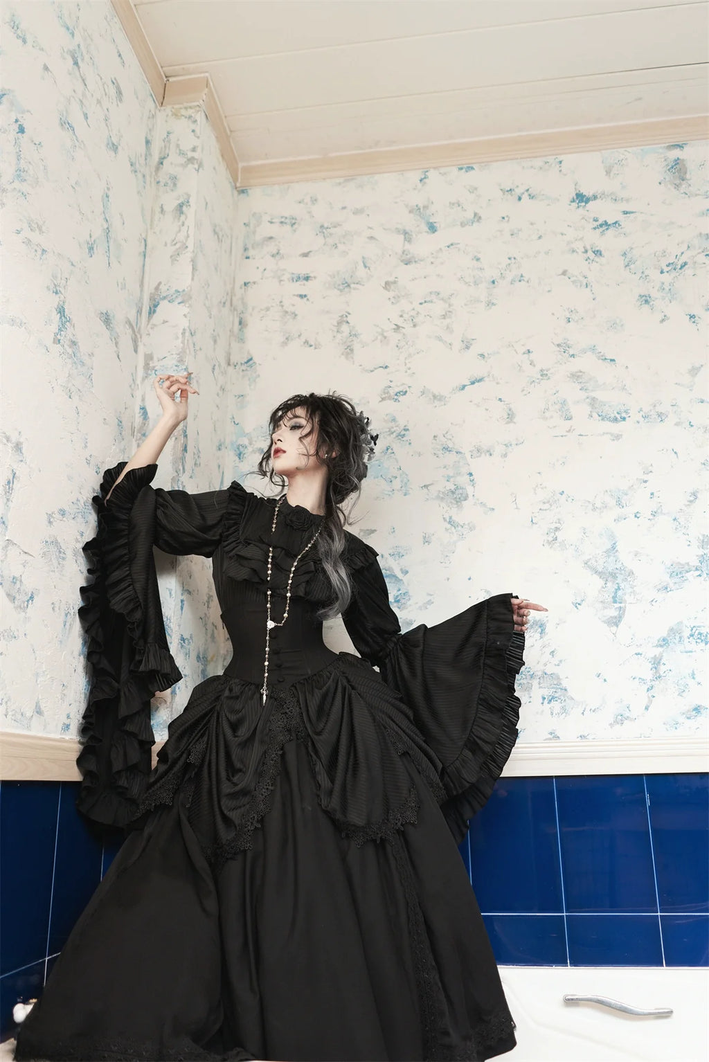 Dreaming Gothic Lolita Fishbone Long Skirt - image 12