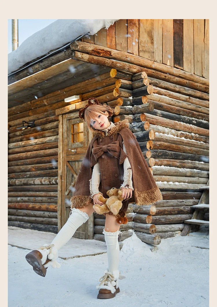 Rabbit & Bear - Winter Kawaii Lolita Cape and Shorts - image 18