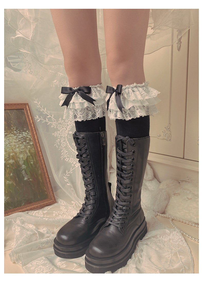Lolita Bow Cotton Socks Lace Socks - image 12