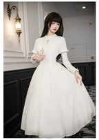 Nihil - Gothic Nun Lolita OP Dress, Irregular Hem Cape and Accessories - image 33