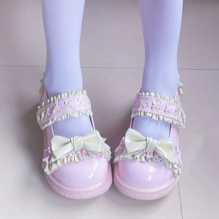 Cute Bow Candy-Colored Lolita Flat Shoes - image 25