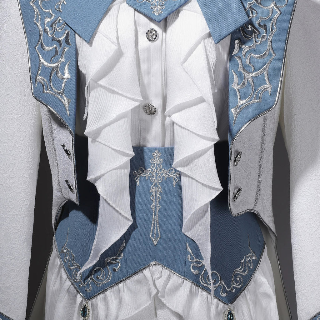 Lunar Paladin - Embroidered Ouji Lolita Tailcoat Set - image 17