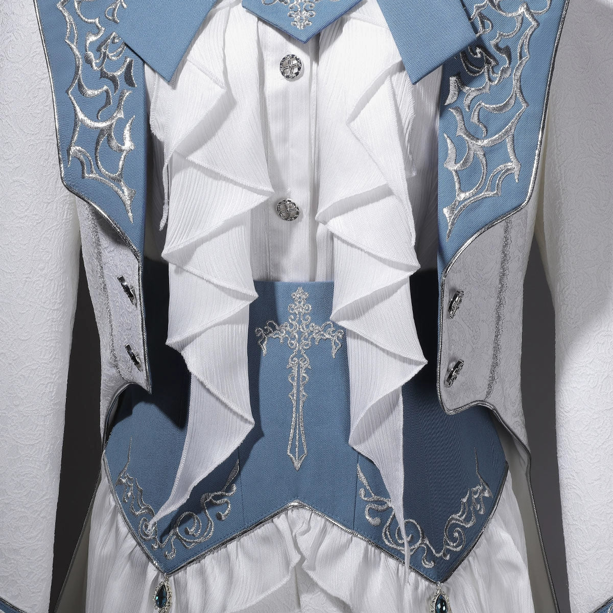 Lunar Paladin - Embroidered Ouji Lolita Tailcoat Set - image 17