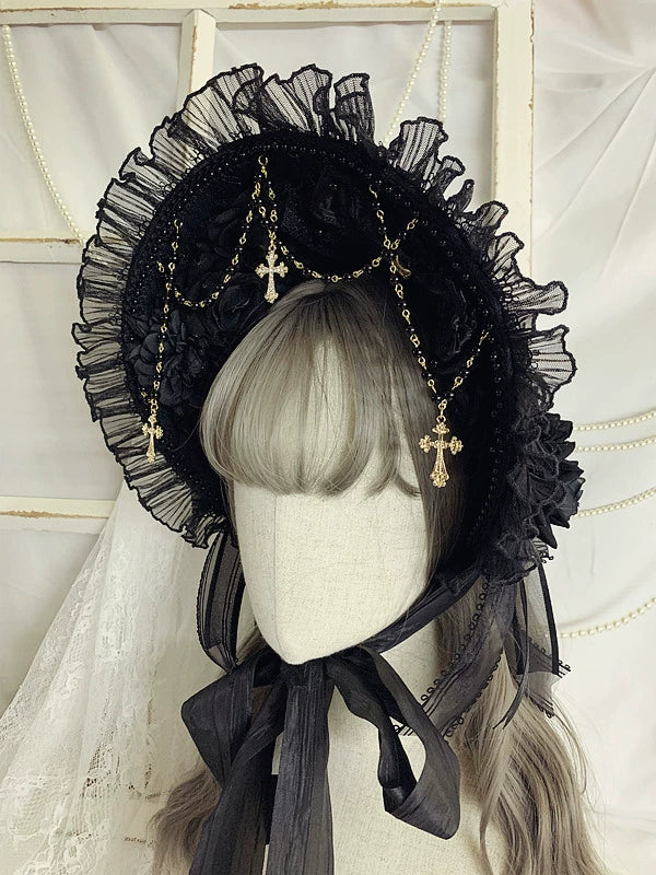 Gothic Lolita Bonnet and Detachable Veil BNT Headdress - image 2