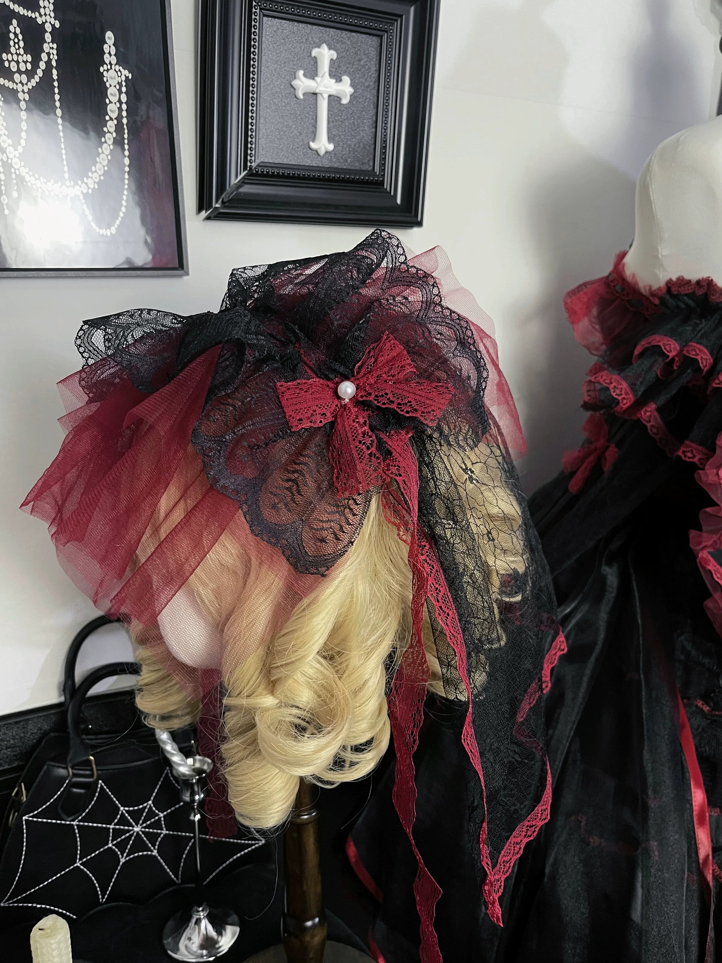 Cascading Poetry - Gothic Lolita JSK Dress, Lace & Tiered Hem - image 17