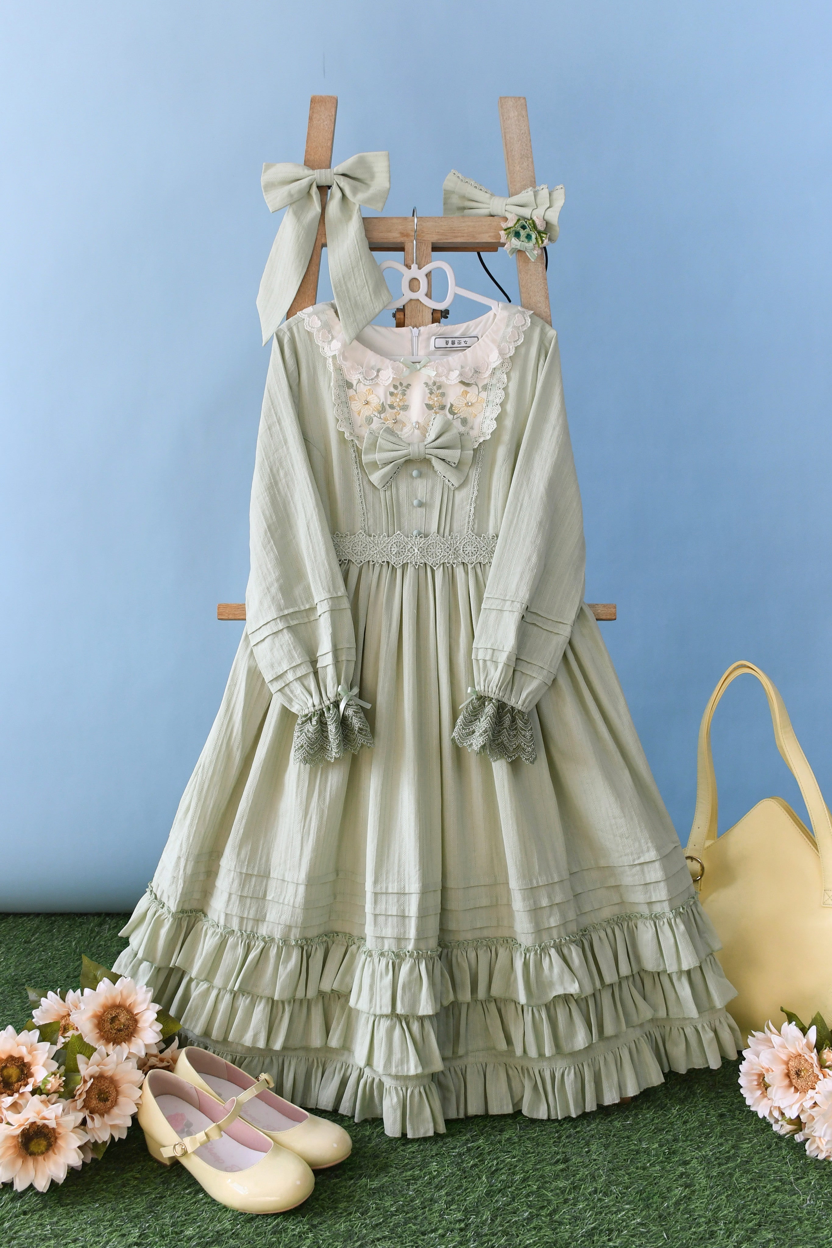 Nerry - Sweet Lolita Embroidered OP Dress Multicolors - image 14