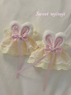 Cute Lolita Bunny Ears Cuffs Lace Summer Butterfly Hand Sleeves - image 5